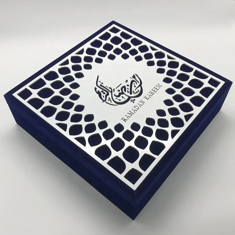 
China factory custom logo chocolate packaging luxury velvet box muslin EID date boxes velvet candy box for gift 