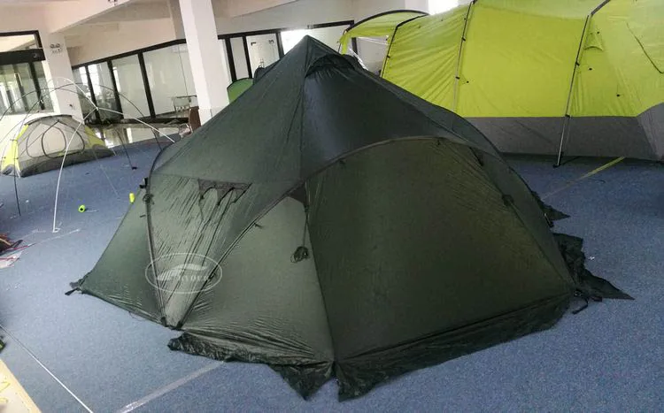 Custom Logo High End Camping Lightweight Double Sided Silicone Treating Nylon Outdoor Teepee Glamping Bell Family Tent