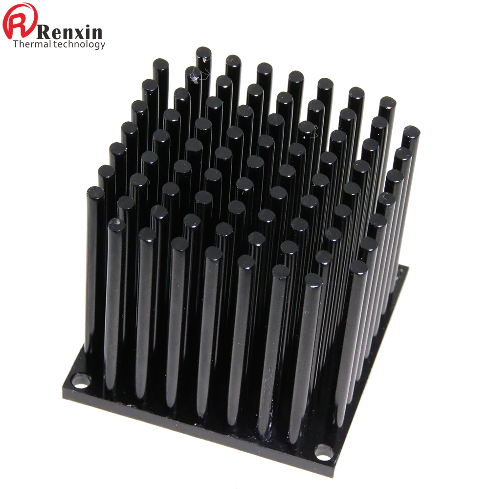 Square Heat Sinks Pin Fin Heatsink 50*50mm Black IP65 Round Tube Profile Anodized Aluminium Led Aluminum Rohs 81 Pieces 100 0.5