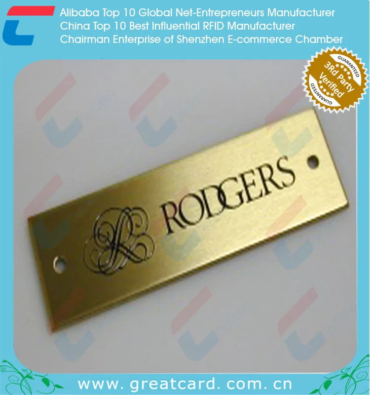 
Metal Furniture sign / Brass name plate, Bronze nameplate 