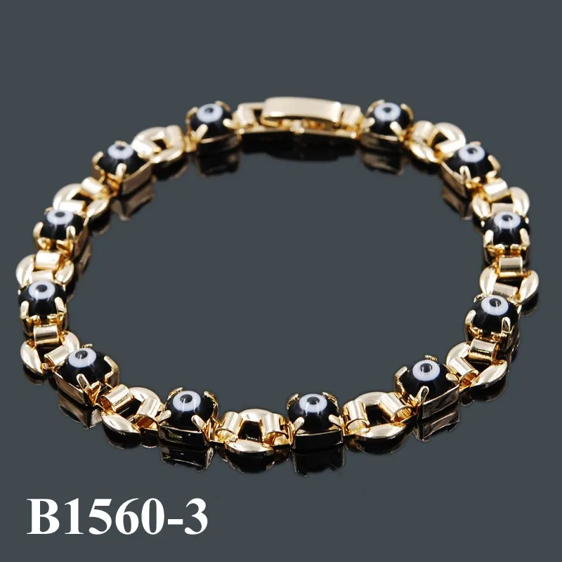 Guangzhou Jewelry Market African Gold Plated Jewelry Turkey Gold Plated Bracelet Evil Eye Bracelet