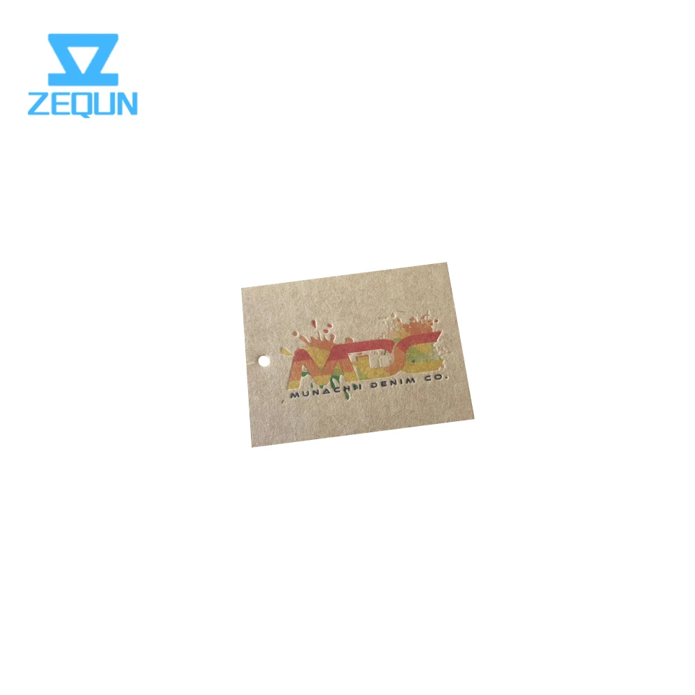 Brown string tie gift paper hang tag custom company logo printing shoes hang tag