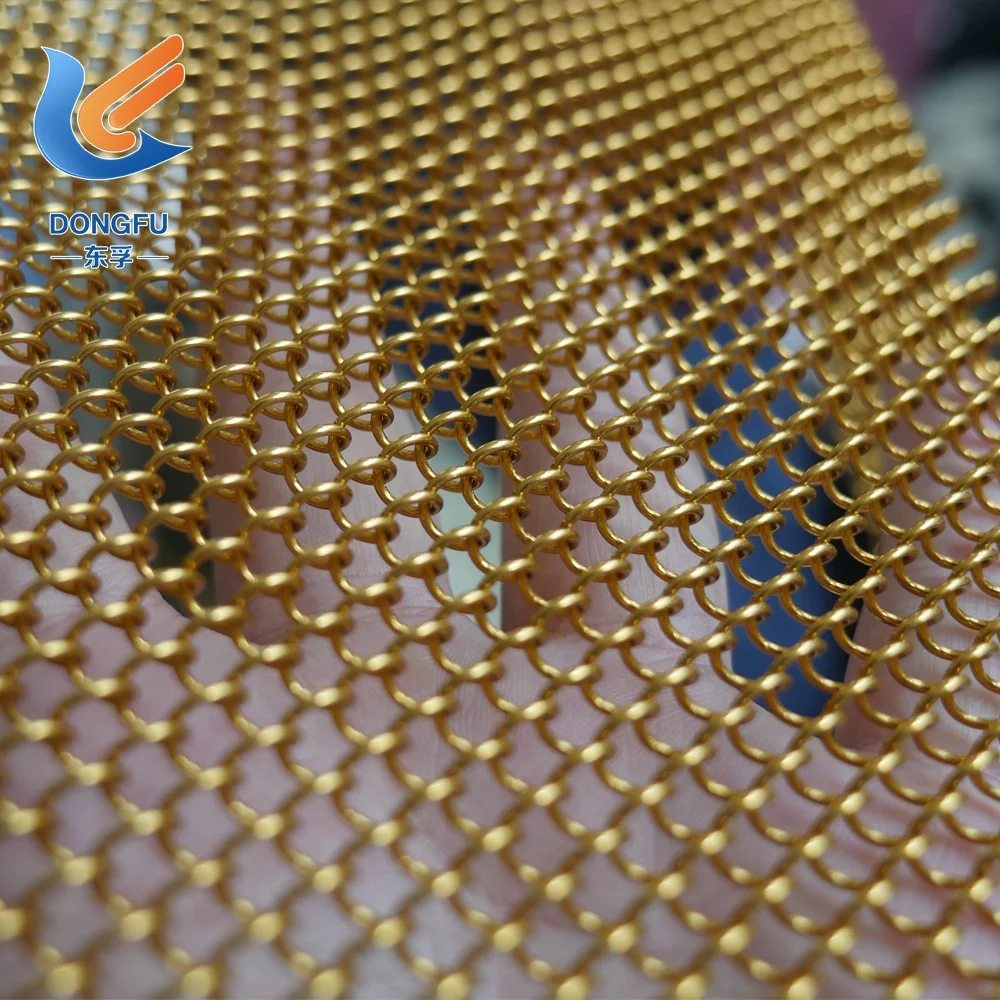 Decorative Mesh Chain Mail Curtain / Decorative Aluminum Metal Mesh Curtain / Metal Coil Drapery