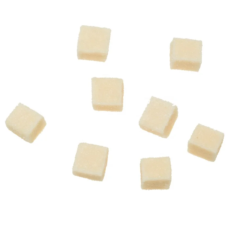 
square shape coconut flavor gummy candy with box packing 