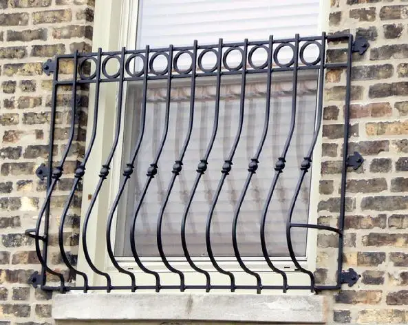 wrought iron window grill design