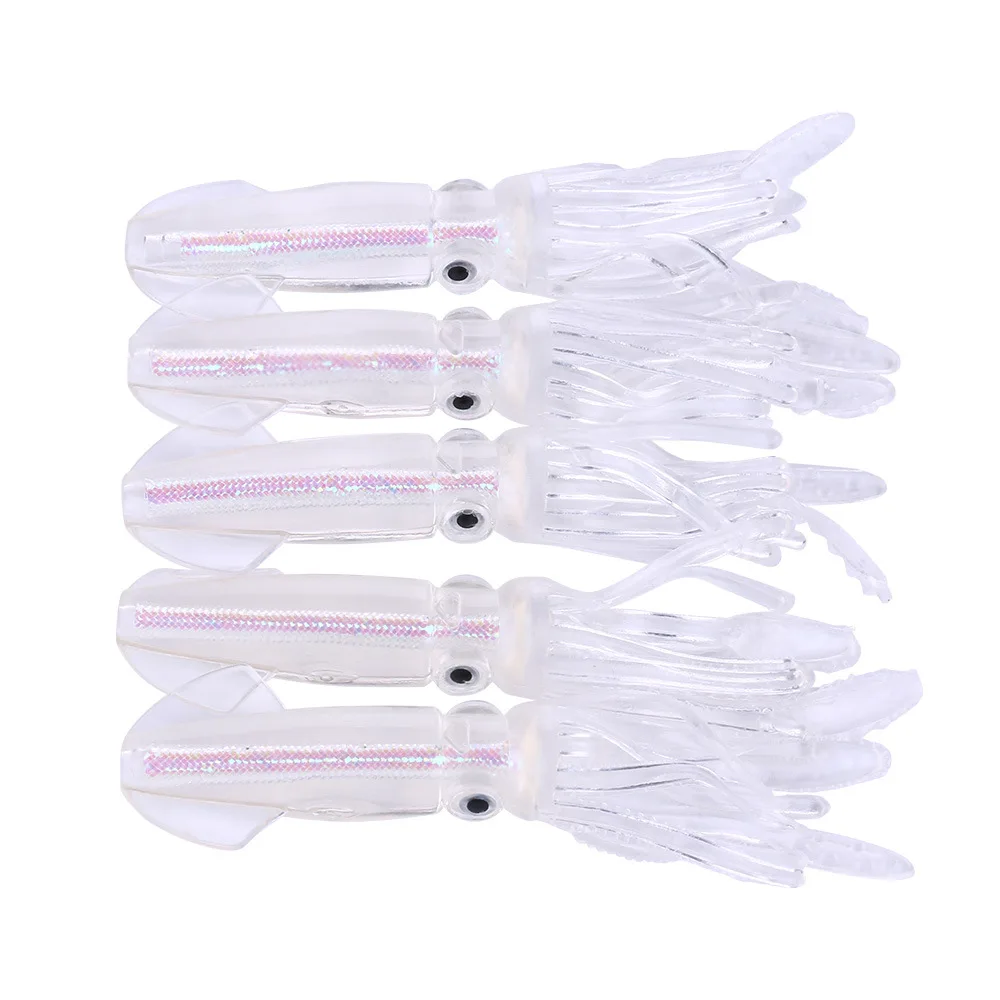 
Luminous Squid Fishing Tackle,Soft Plastic Bait Hook 10cm 8g 5pcs/Package Drop Ship Wholesale 