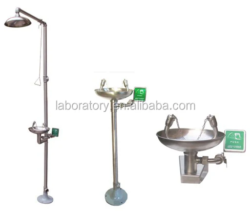 304 SS combination emergency lab facility shower & eye washer