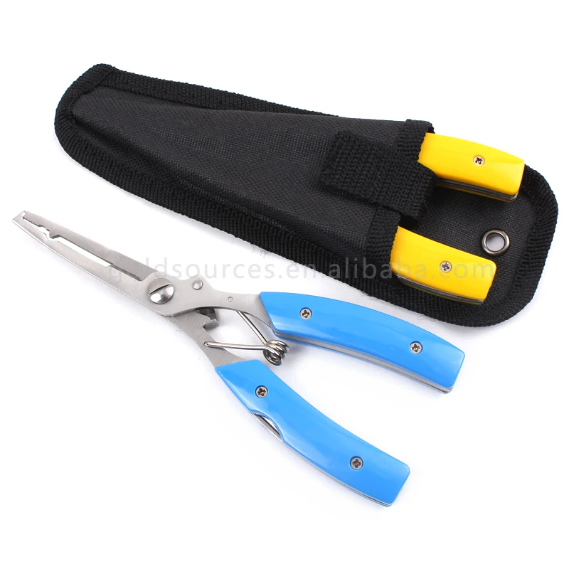 Professional Multi Function Fishing Accessories Scissors Plastic Handle Fishing Pliers Tools