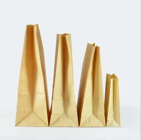 Custom Logo Kraft Paper Bag To Take Away Fast Food Kraft Paper Bag For Bread