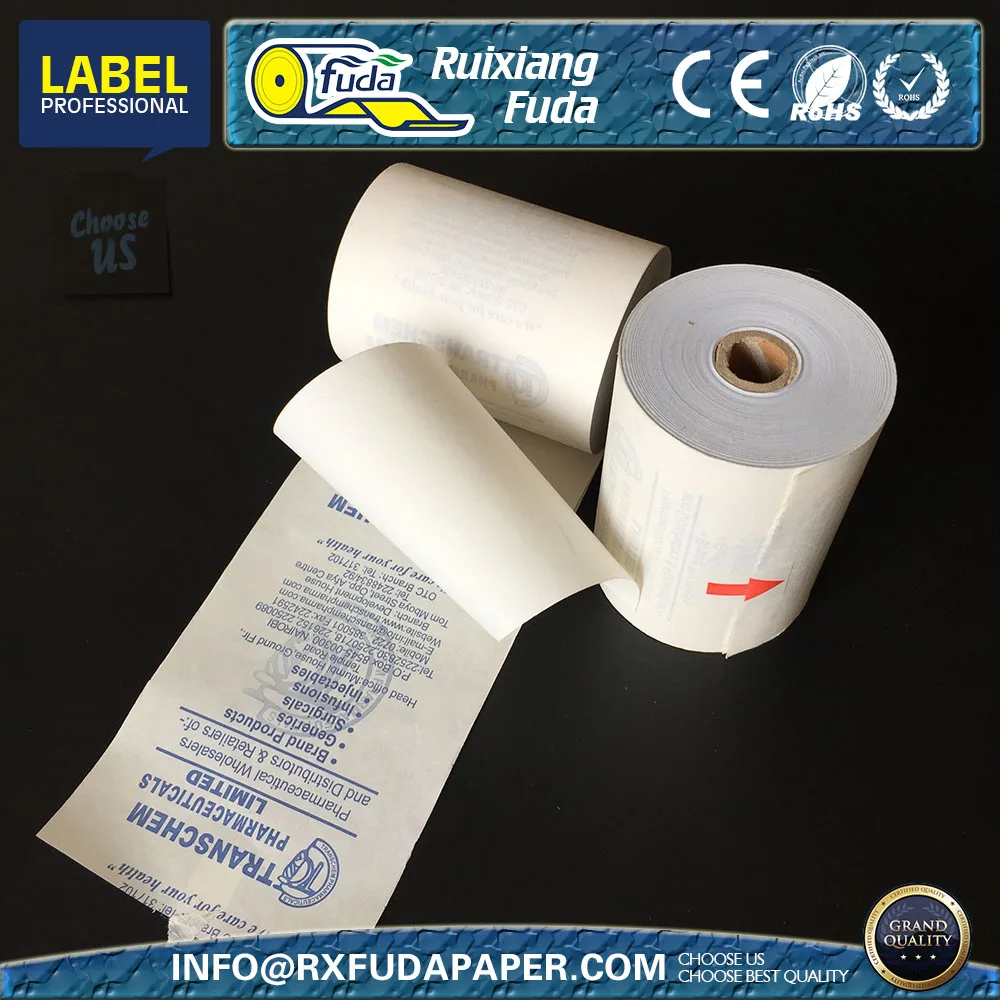 2 Ply NCR Paper Roll 75mm x 75mm,with printed