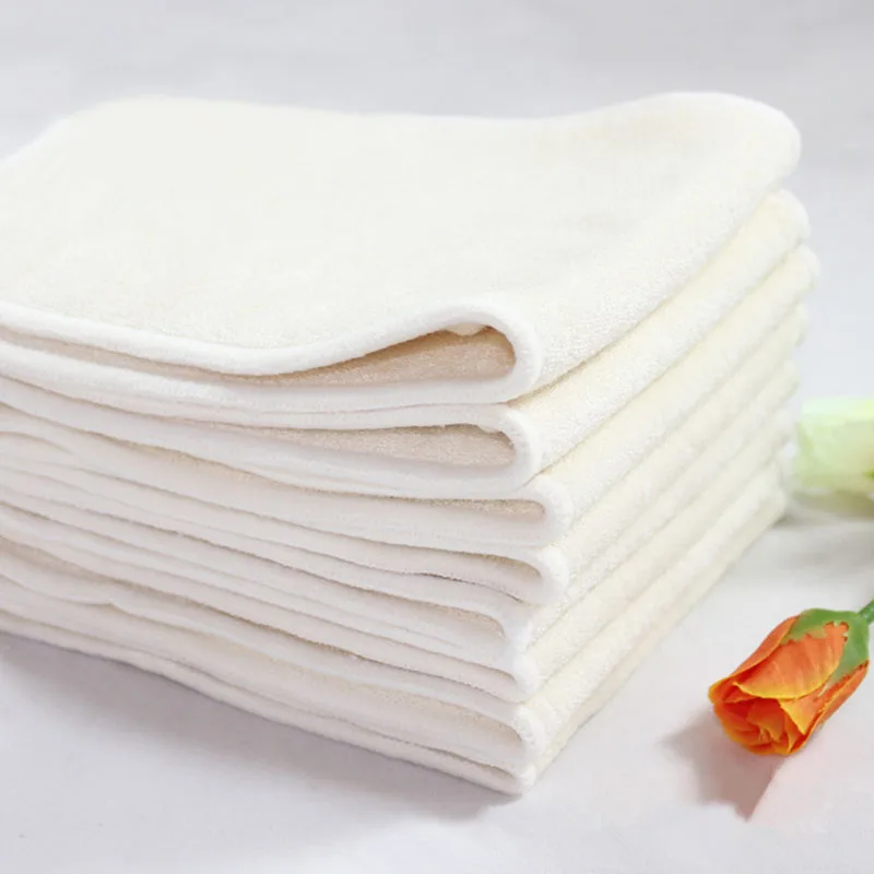 200 pcs Free Shipping Reusable 4 Layer Bamboo Fiber Breathable Nappies Insert