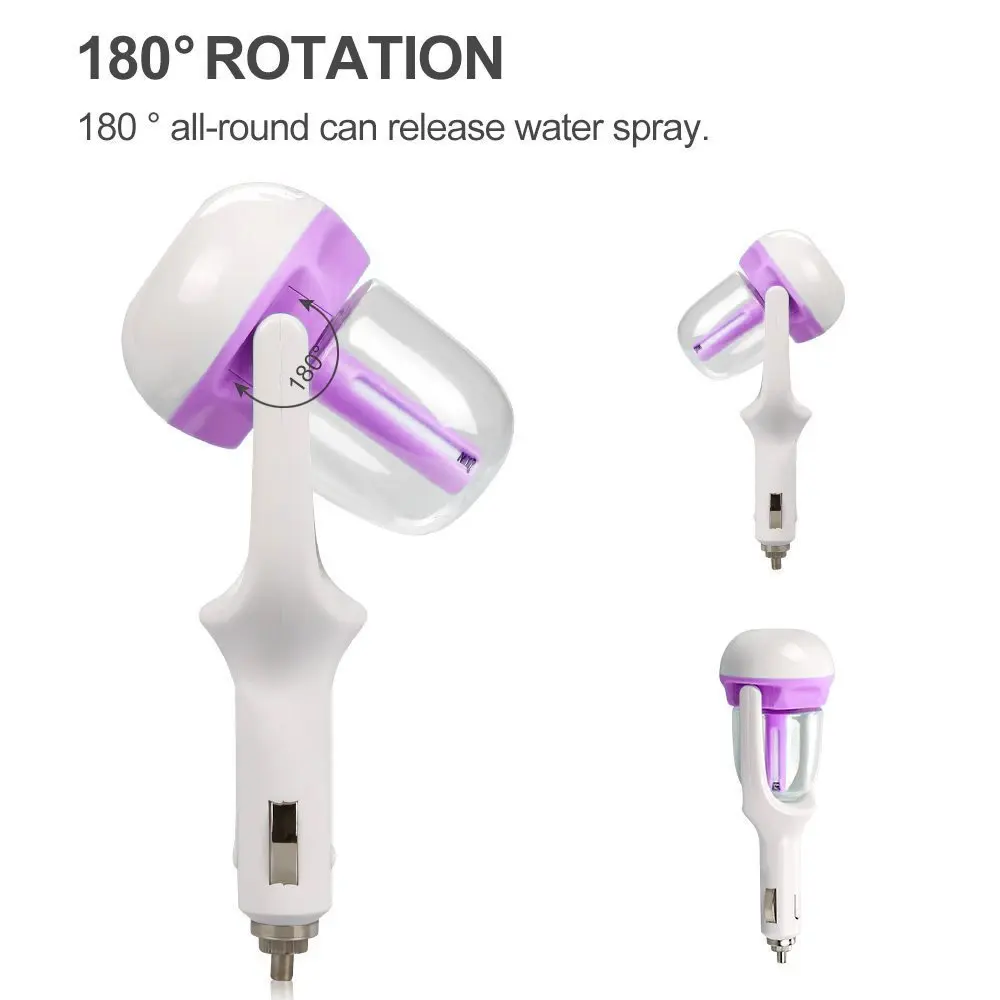 180 degree rotation car humidifier air fresher, ultrasonic humidifier for car