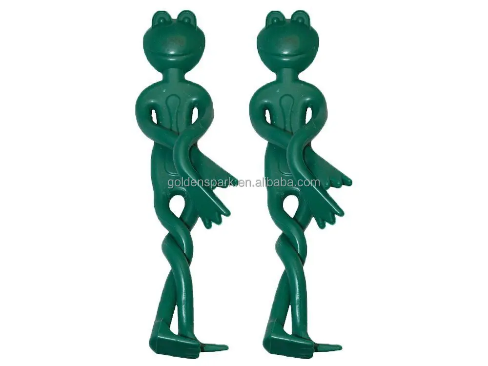 2 PC Fun Flexible Reusable Plastic Garden Frog Twist Tie