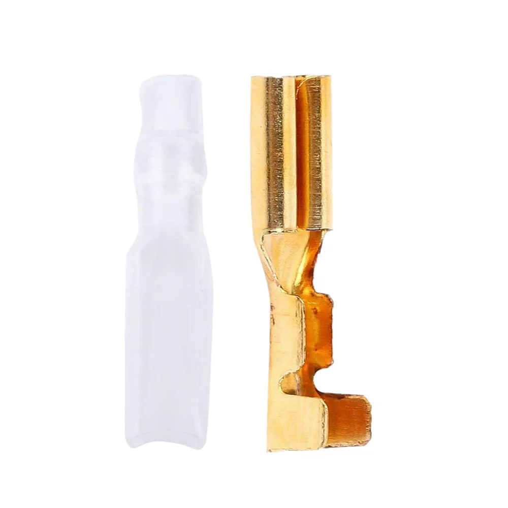 2.8mm Gold Brass Car Speaker Female Spade Terminal Wire 110 terminal