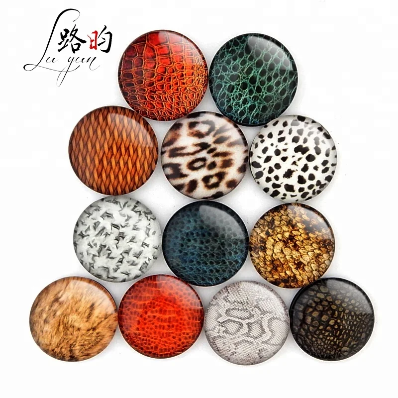 Wholesale Custom Creative 3D 30mm Photo Picture Refrigerator Magnets Snake Skin Pattern Crystal Glass Fridge Magnet