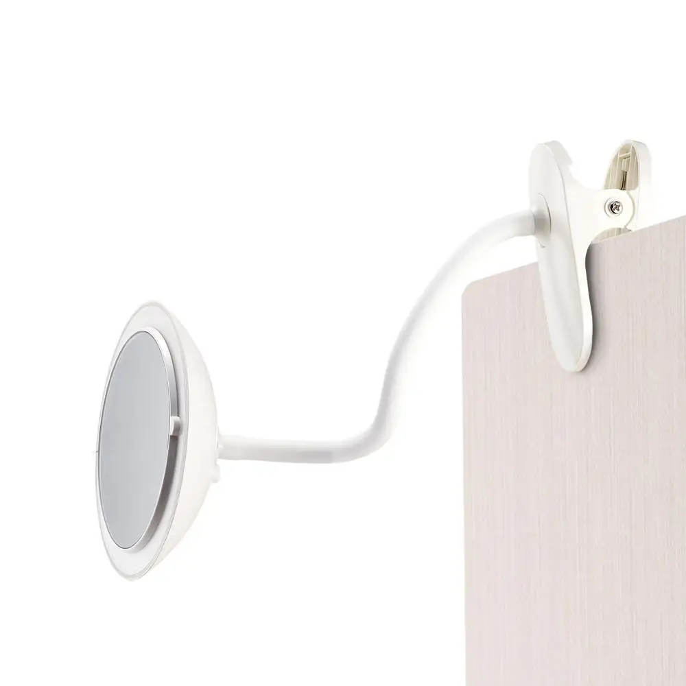 Dimmable Flexible Neck Plastic Makeup Mirror Clip On Dressing Table, Computer Tables And Headboard