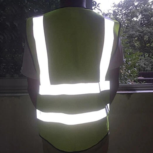 Safety Vest High Reflective with 4 Pockets and Heavy-duty Zipper Front