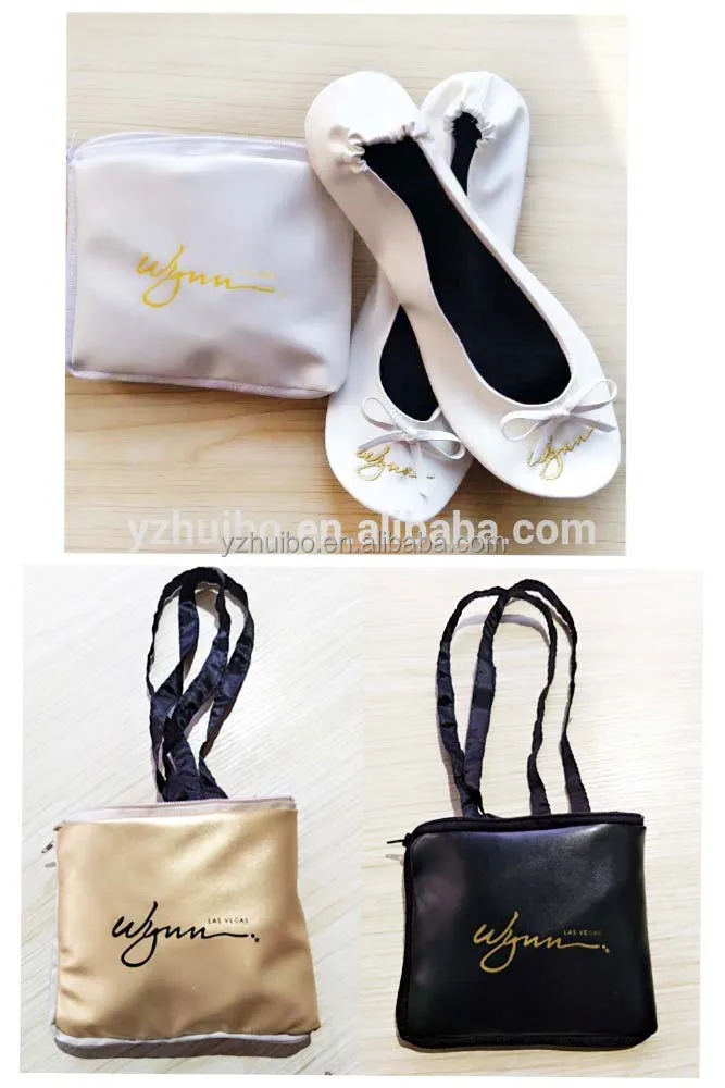 Женская Складная портативная дорожная балетная обувь на плоской подошве с подходящим футляром для переноски