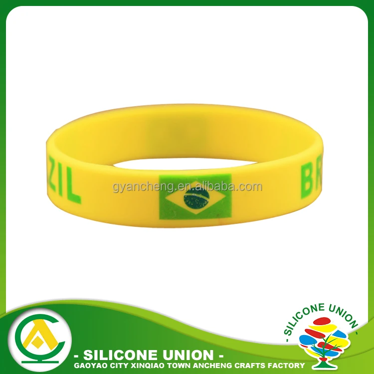 Brazil Flag Rubber Bracelets, Popular Brazil Jewellery, Brazil Souvenirs