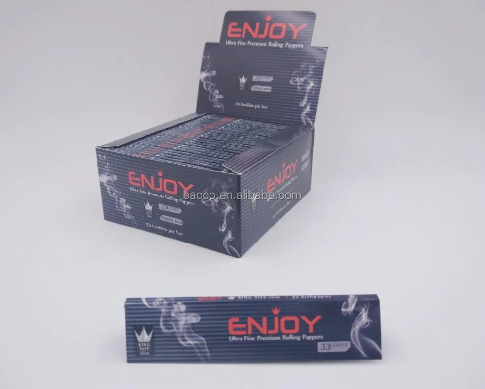 Ultra thin organic rice rolling paper king size slim, 33 leaves per booklet 50 booklet per box