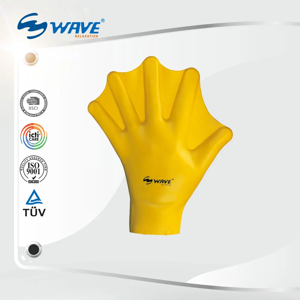 Wave hand flippers  High Quality Pool Training Use Silicone Swim Hand Fins Pink Paddling Gloves