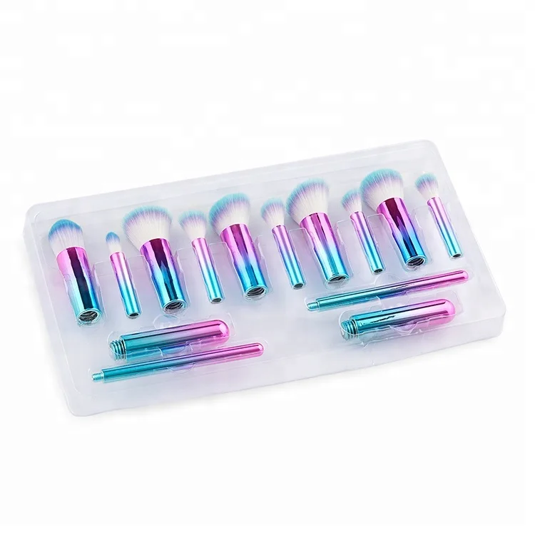 
New Arrivals Top Quality Bristles Detachable Gradient Plastic Makeup Brush Set 