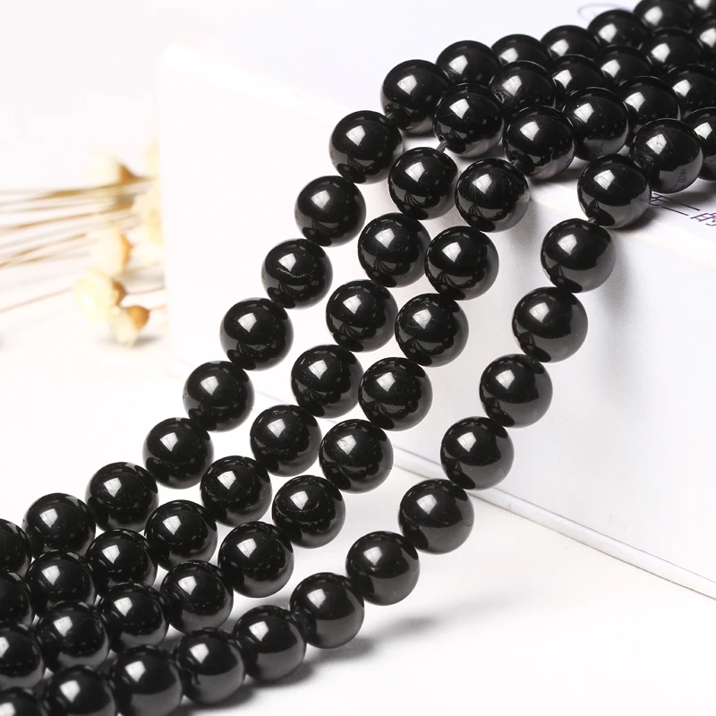 8mm round loose natural black tourmaline beads black gemstones names