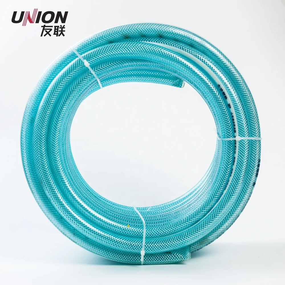 Blue  Nylon Braided PVC Hose, PVC Transparent Hose, Non-toxic Plastic Fibre Reinforced Tube