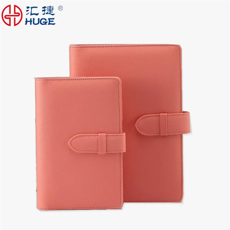 Custom premium faux leather ring binder happy dairy planner 2019