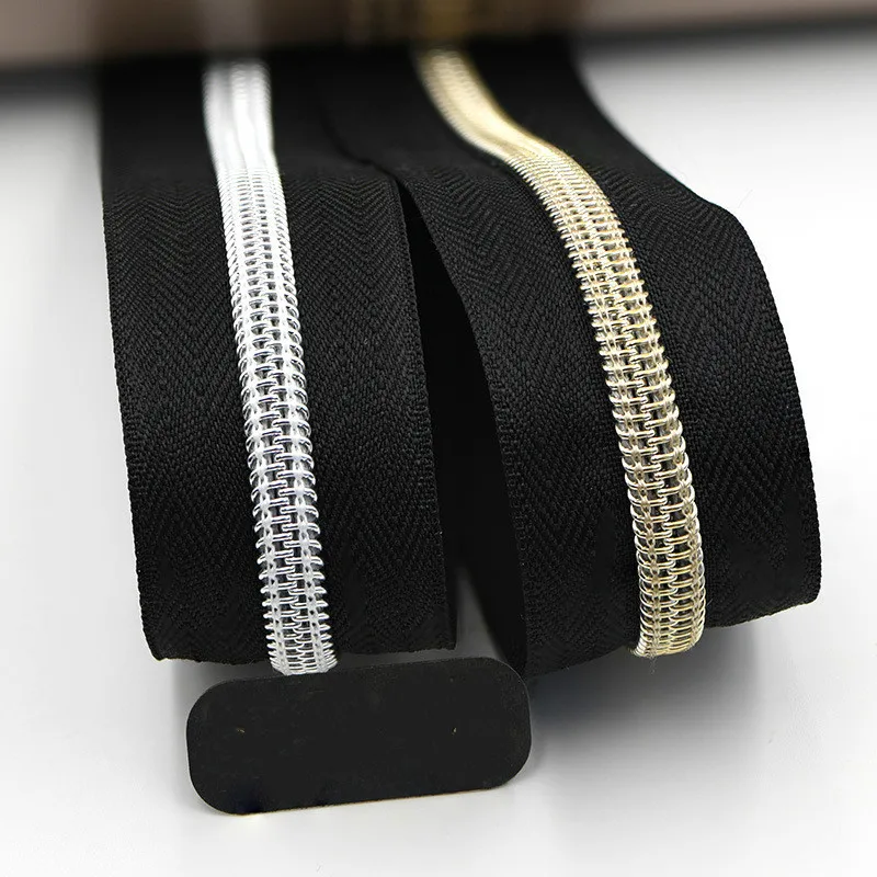 Bag Nylon #5 silver and gold teeth nylon zipper long chain  factory directly