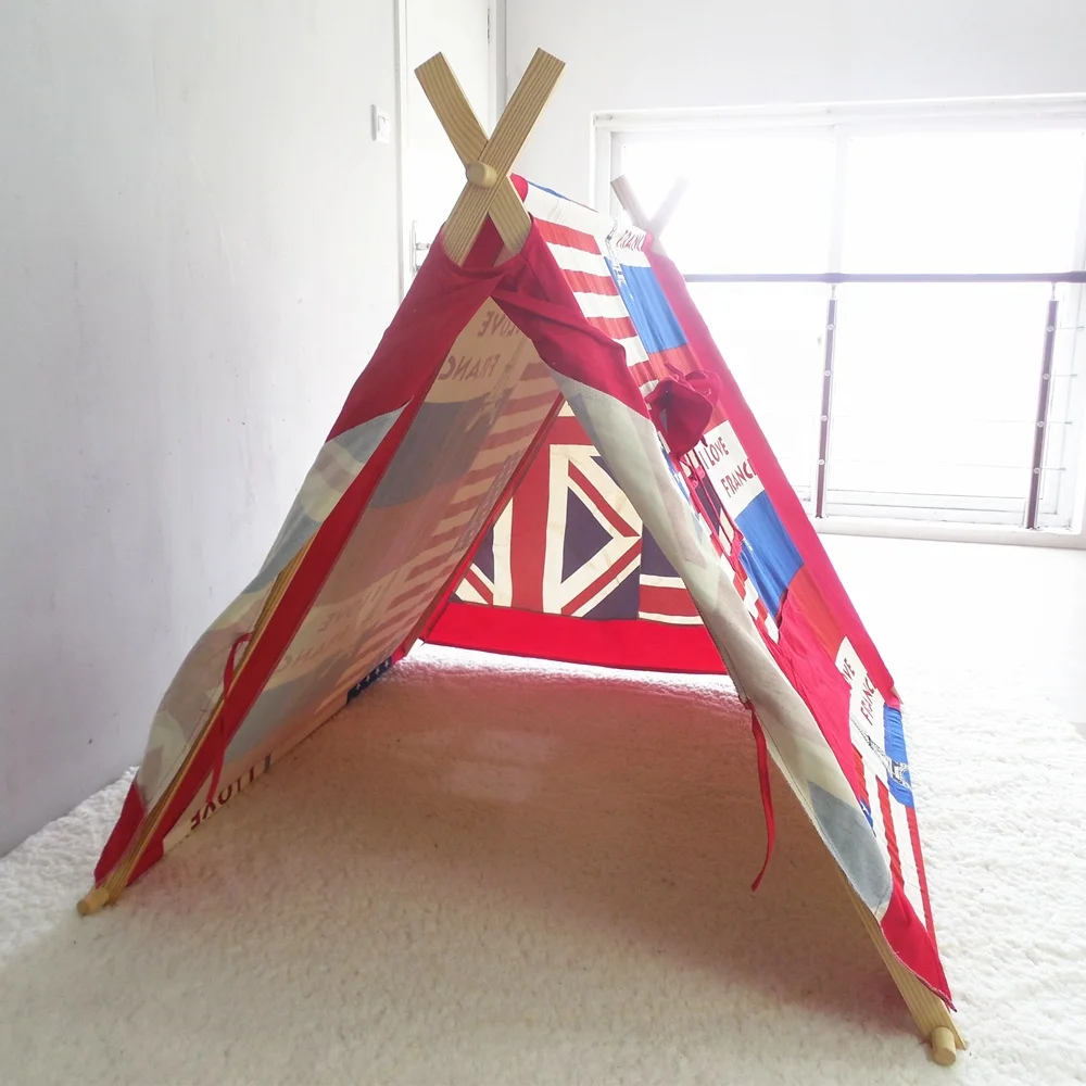 Design Triangle Durable Kid Teepee Easy Assemble A Frame Camping Kid Tent