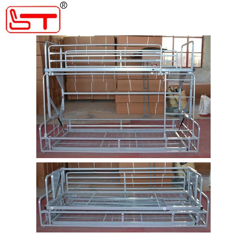 Furniture mechanism for retractable bunk beds