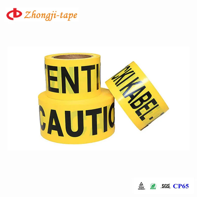 Yellow and black barricade tape caution tape produced by zhongji.china