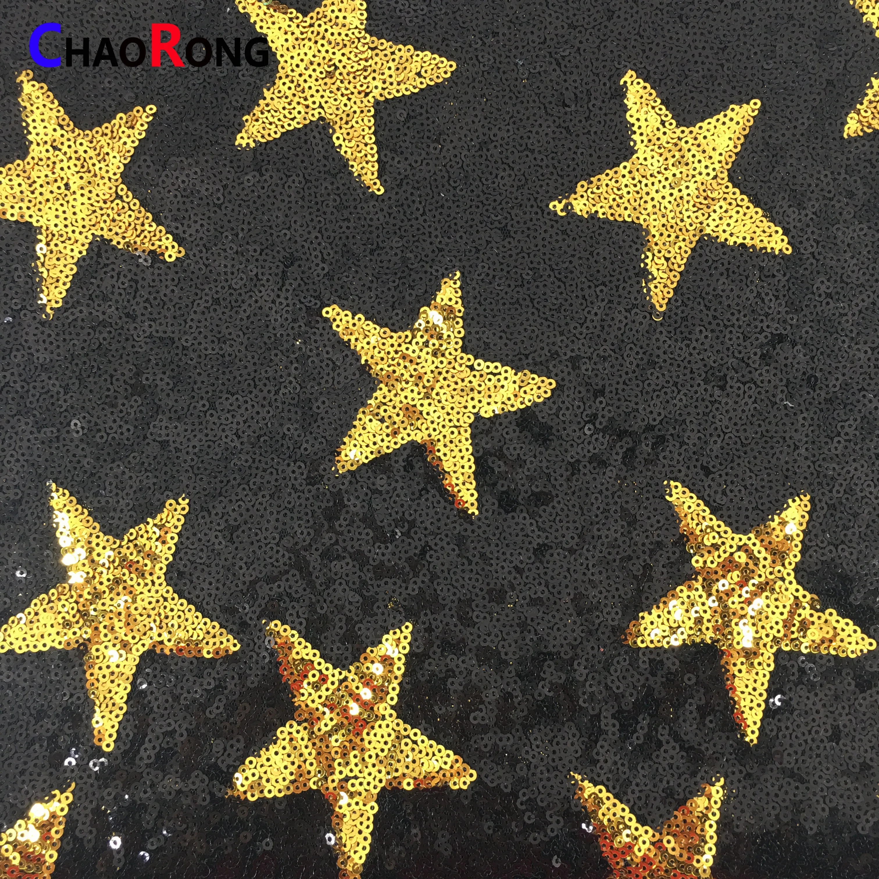 RXF0726 yellow 3mm Sequin print Fabric For Sublimation