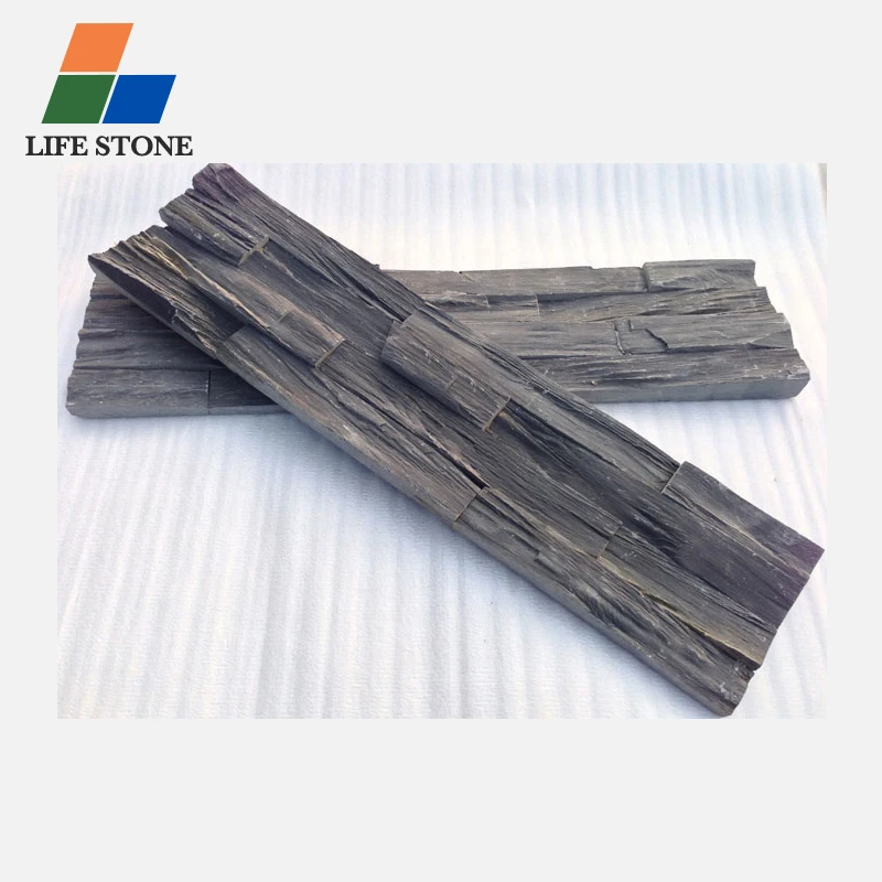 Хорошее качество серый и черный натуральный камень культивирования сланцевый декоративный для наружной стены дома