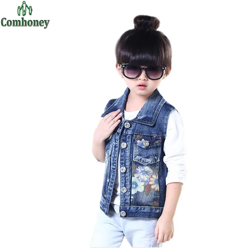 Compra Sin mangas de jean chaquetas para niños online al
