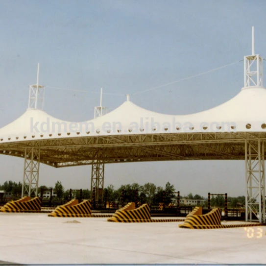 
tolling station of PVC PVDF PTFE roll tensile membrane fabric tent cover roof 