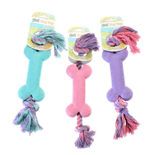 499 MOQ  Customizable Colors Pet dog Chew Toys  Cotton Rope rubber wholesale dog food dispenser durable for chewing treat ball