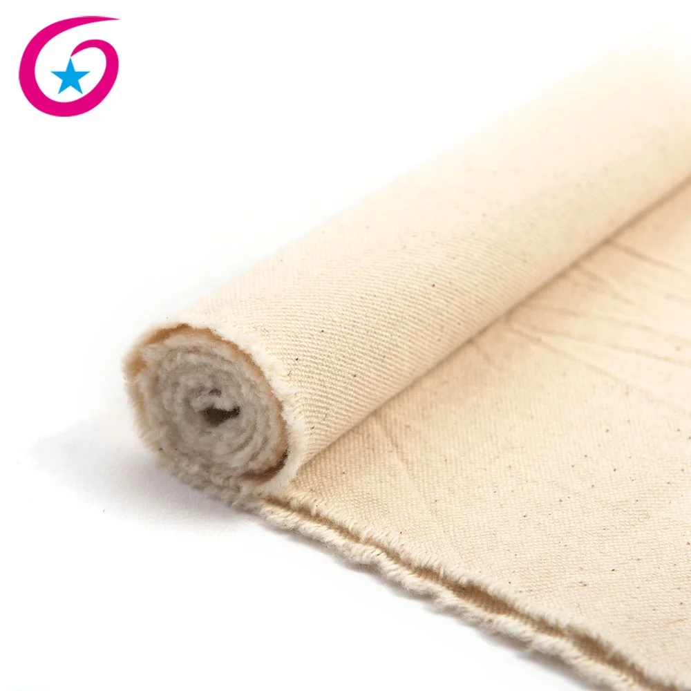
10oz 100% cotton natural woven canvas fabric for shopping bag 