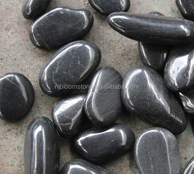
black large river rock stones 