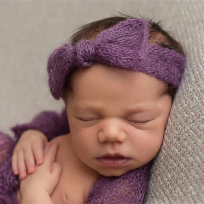 
Mohair headband for newborn photo props,handmade knit mohair headband head crown headdress 