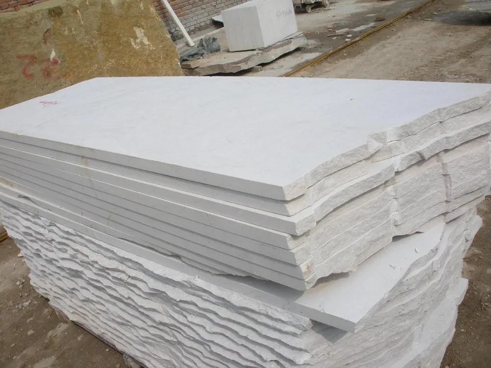 Outdoor Light Grey White Vein Sandstone Floor Tile