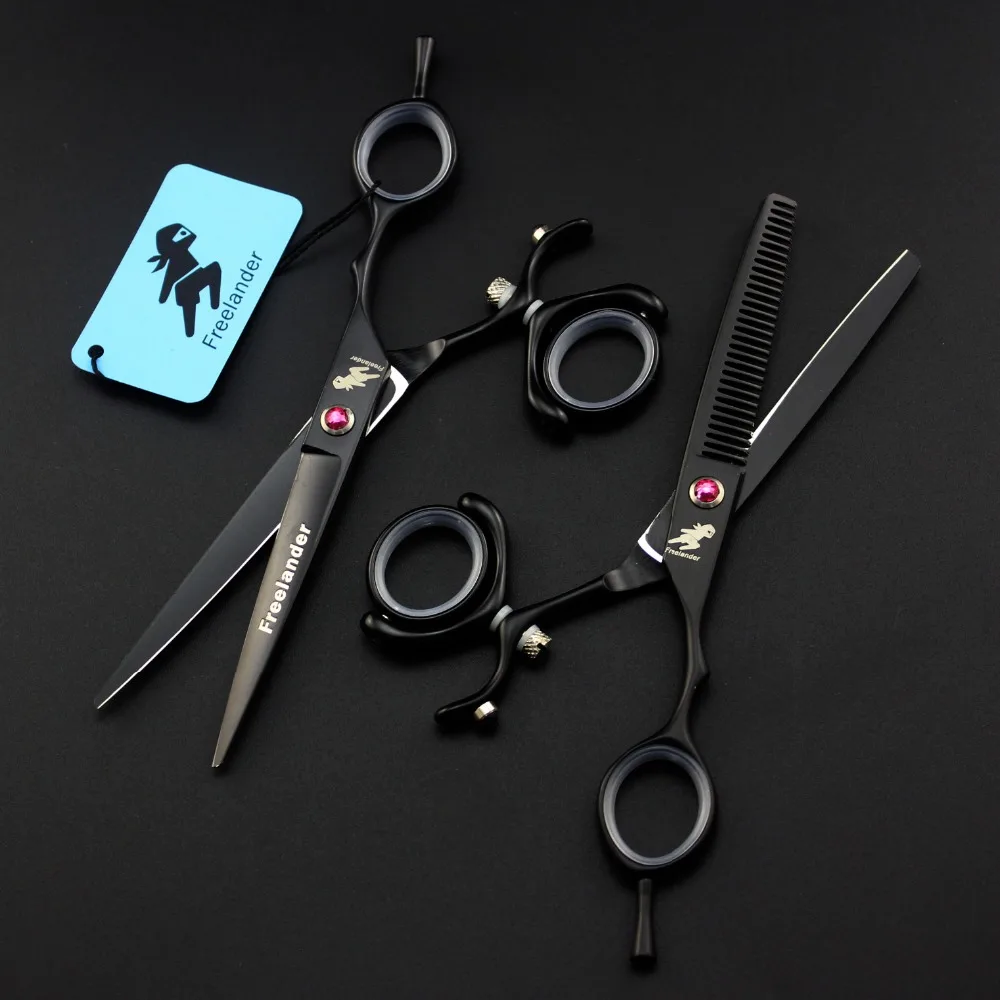 Freelander Color Paint 6.0 inch hairdressing scissors Flat shears Dental scissors 720 degrees Rotary handle Multi-color optional