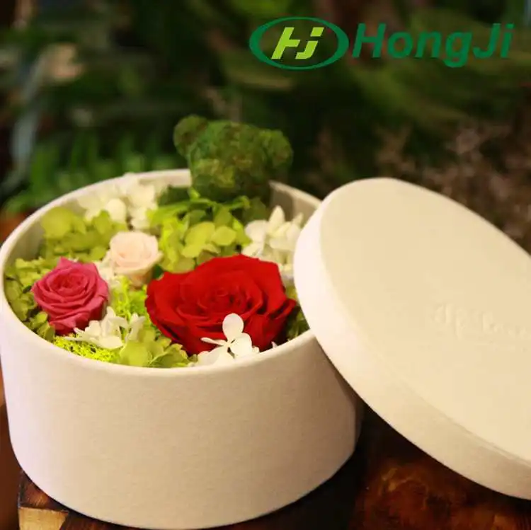Luxury Velvet Wedding Cardboard Tube Gift Box Round Flower Box