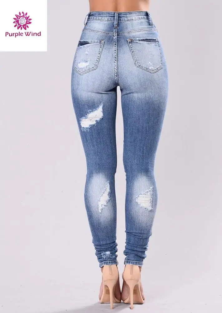2018 denim broken holes narrow feet jeans sexy women