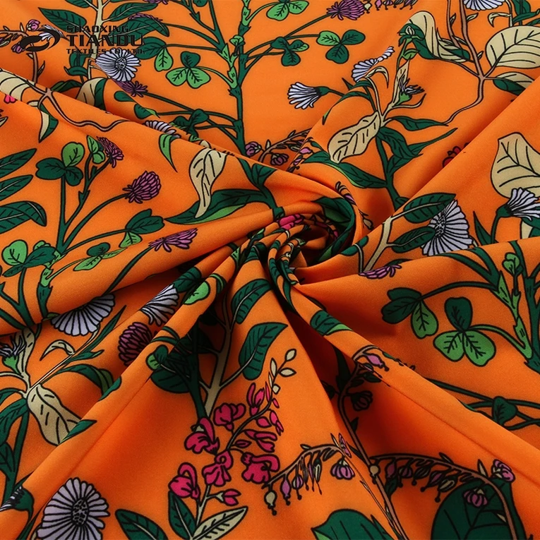 New products fashion woven dubai dress african print chiffon fabric floral printed