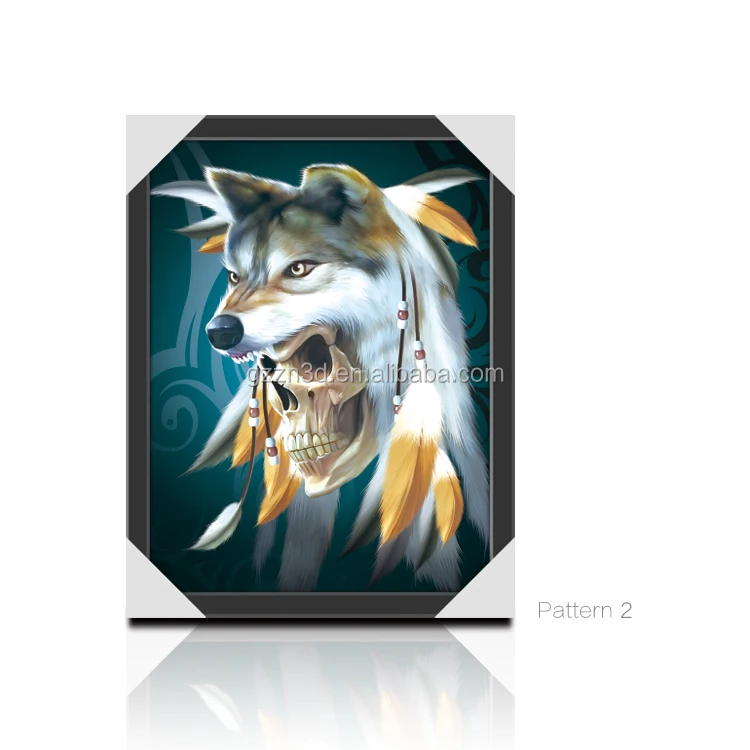 Wolf  PET Lenticular 3d flip picture Customize 3d lenticular pictures