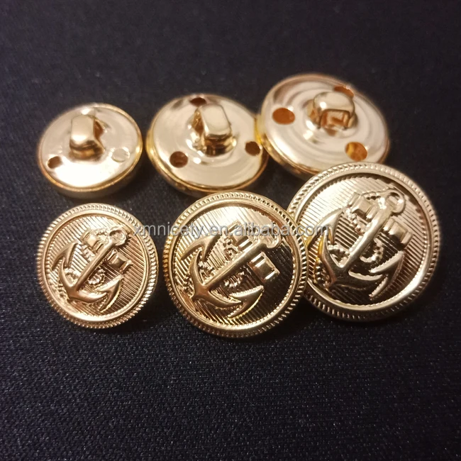 metal anchor button custom metal shank button