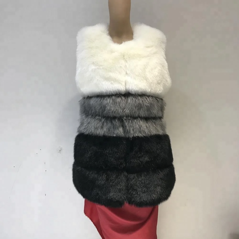 long type women mink knitted coast winter thick warm vest