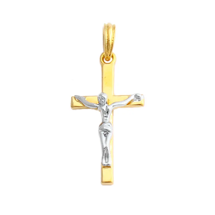 Two color crucifix cross Jesus 18k gold plated jewelry pendant